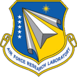 Air Force Research Laboratory logo design in blue, silver, and yellow.